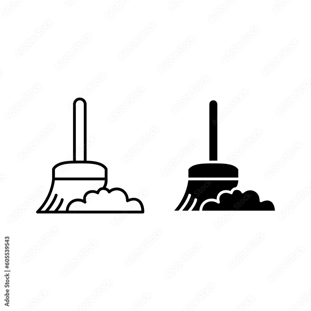 Broom icon vector illustration logo template for many purpose. Isolated on white background. Broom icon vector illustration logo template for many purpose. Isolated on white background.