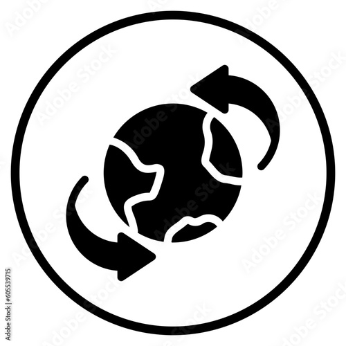 earth rotation glyph icon