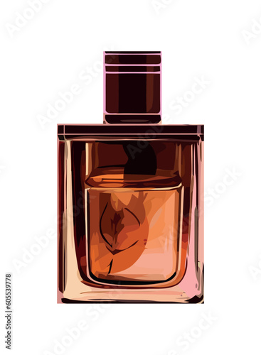 Spray elegance with scented liquid in glass bottle