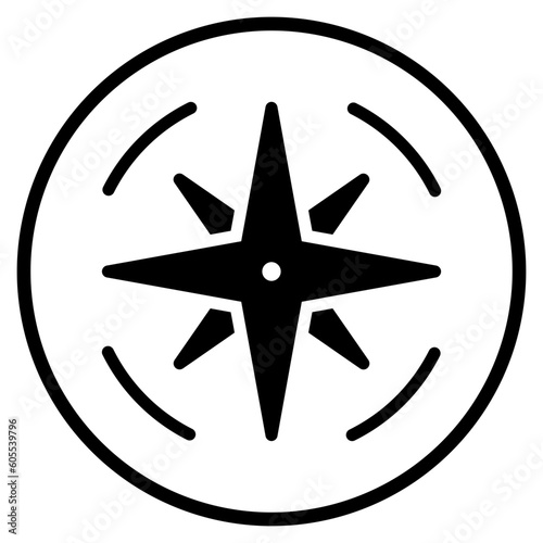 windrose glyph icon