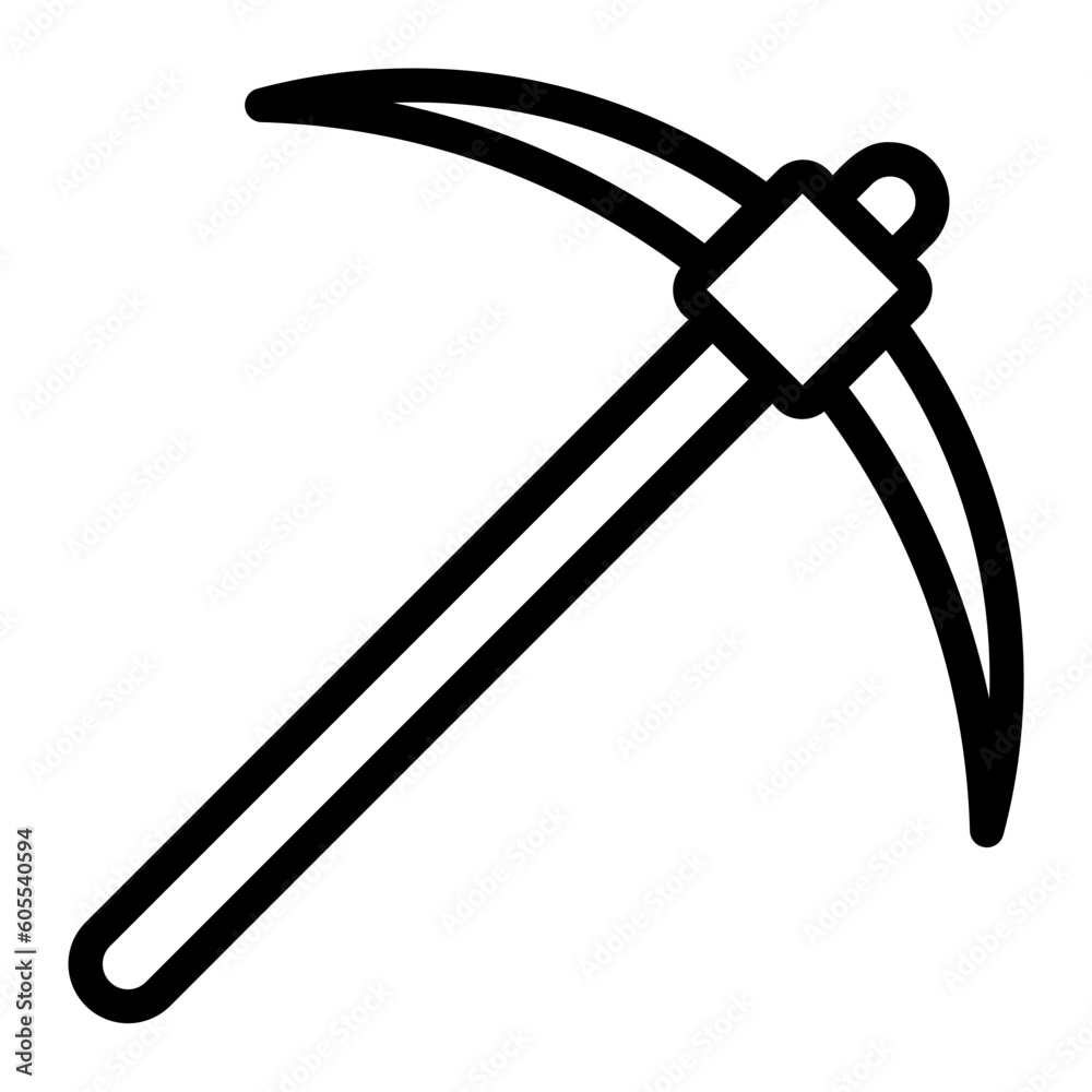 pick mattock line icon pick mattock line icon
