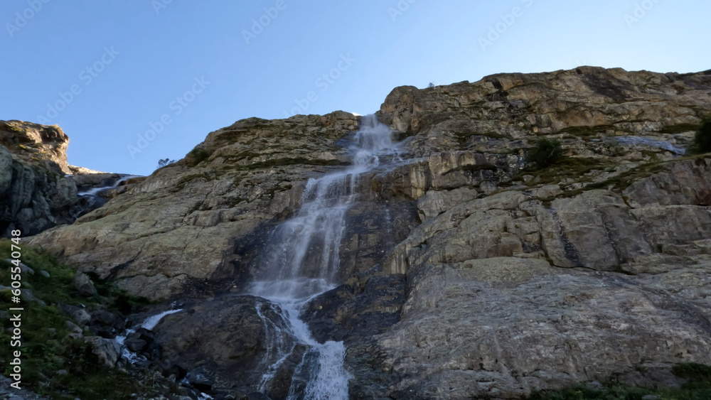 beautiful mountain high land fast waterfall at summertime day - photo of nature beautiful mountain high land fast waterfall at summertime day - photo of nature