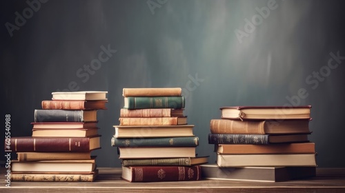 World book day with collection of stack of books on clean background