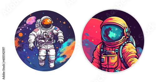 astronauts t shirt design enclose circle vector art