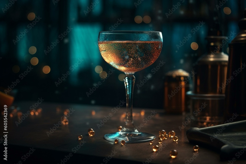 Image of shimmering cocktail. Generative AI