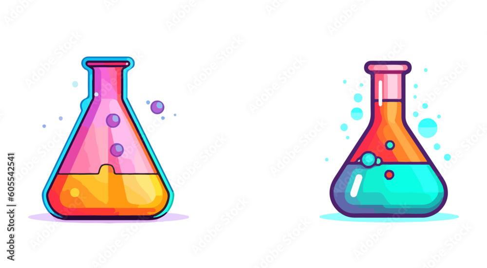 flask tube chemical flat vector illustration flask tube chemical flat vector illustration