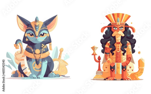 egypt Print cat vector statue for t shirt © feni