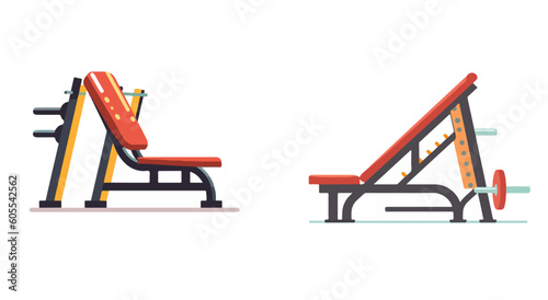 gym incline bench flat vector illustration