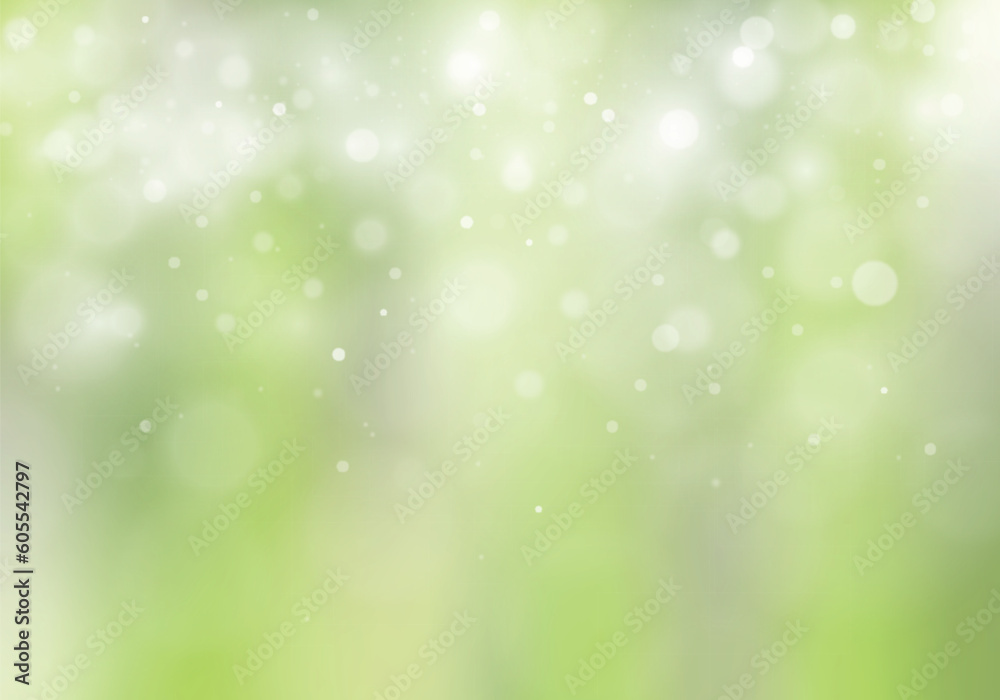 Fototapeta premium キラキラ輝く緑色の玉ボケ背景イラスト