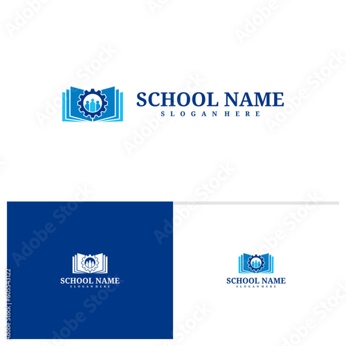 People Book logo template, Creative People logo design vector, Book logo concepts