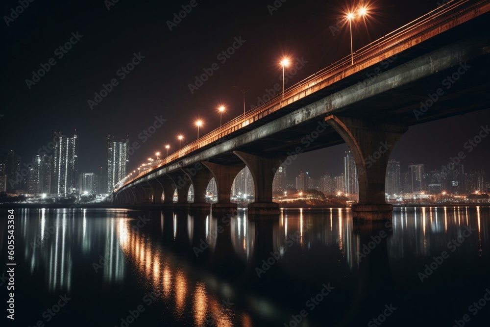A bridge over the Han River in Seoul, South Korea. Generative AI
