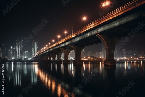 A bridge over the Han River in Seoul, South Korea. Generative AI