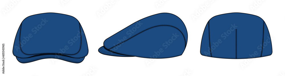 Flat cap ( hunting hat ) vector template illustration Flat cap ( hunting hat ) vector template illustration