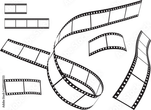 ネガフィルムのイラスト素材　映画フィルム