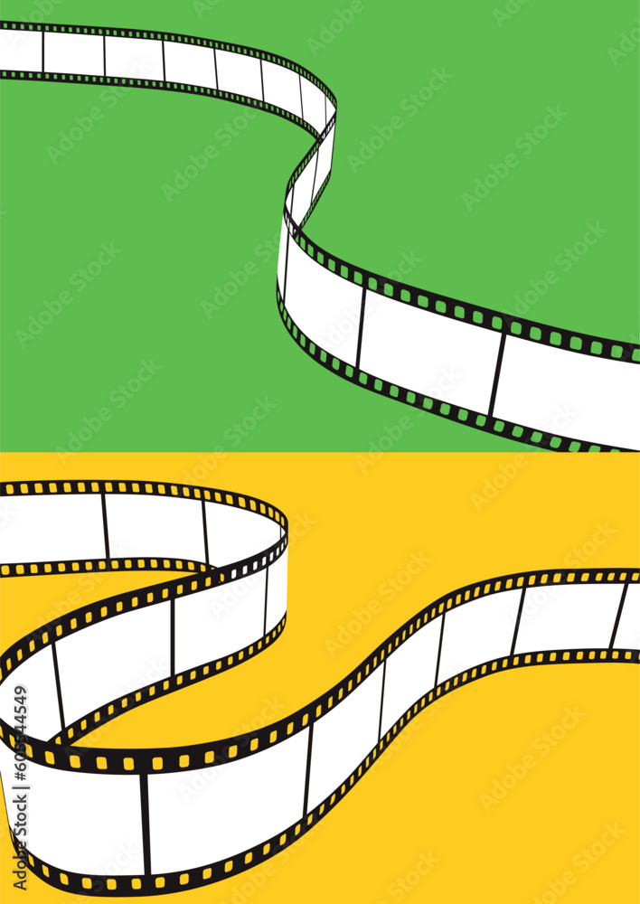 Fototapeta premium ネガフィルムのイラスト素材 映画フィルム