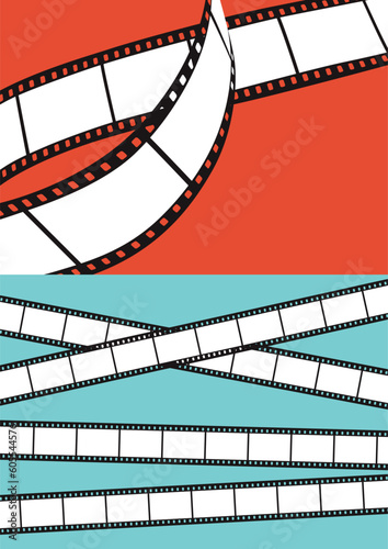 ネガフィルムのイラスト素材　映画フィルム