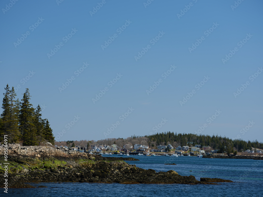 Rounding the point on the ferry at the entrance to Vinalhaven harbor in North Haven Maine