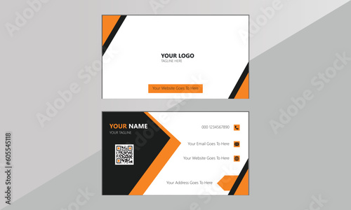 Creative and modern business card template.Modern Business Card - Creative and Clean Business Card Template. double sided business card template modern and clean style.Elegant dark back background wit