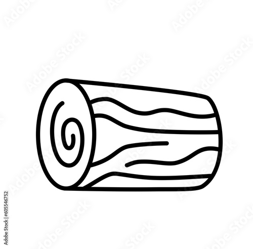 Log camping vacation outline icon