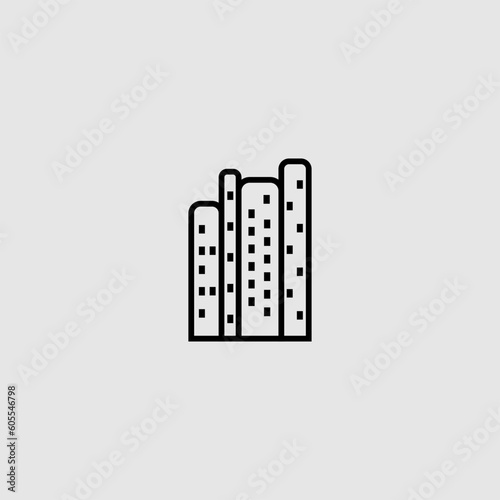 Building Real Estate and Construction. Logo of City Buildings and Skyline
