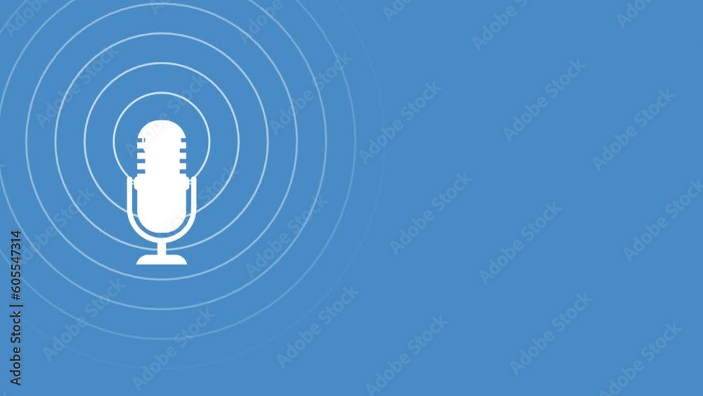 Podcasting. Podcast Sound Audio Wave animation	
