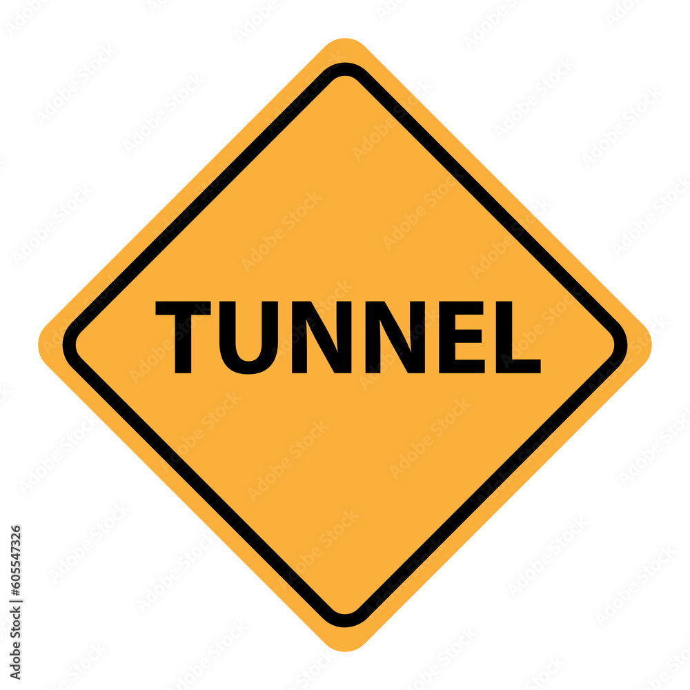 Tunnel warning sign. Black on yellow background. Traffic symbol..eps Tunnel warning sign. Black on yellow background. Traffic symbol..eps