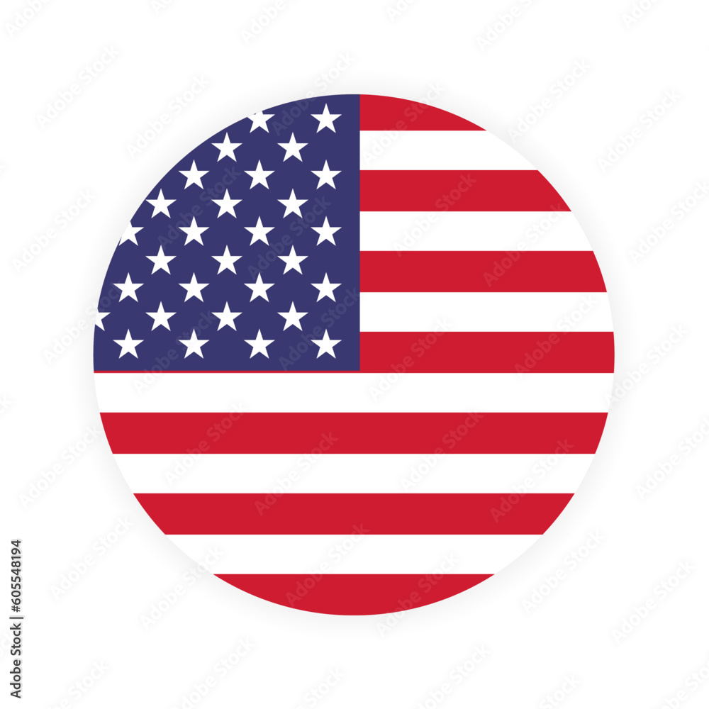 Vector round American flag background