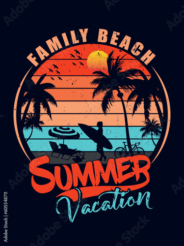 A GOOD SUMMER DAY AT WORK SUMMER T-SHIRT DESIGN (summer t-shirt, vintage t-shirt design) photo