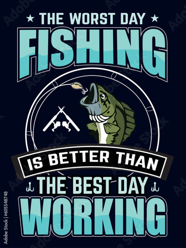 GOOD DAY AT WORK FISHING T-SHIRT DESIGN (Fishing t-shirt, vintage t-shirt design