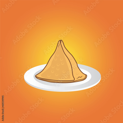 hot samosa vector illustration