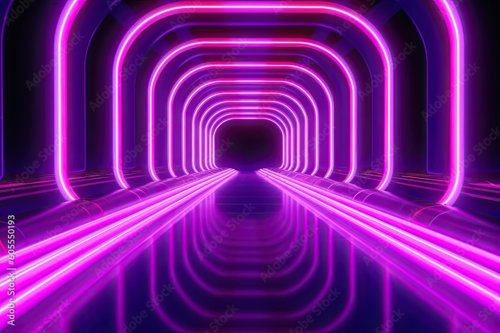 Radiant Symphony: Abstract Pink Neon Panoramic Design Illuminating the Dark Black Background (Generative AI) Radiant Symphony: Abstract Pink Neon Panoramic Design Illuminating the Dark Black Background (Generative AI)