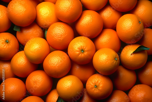 Background of fresh mandarins or oranges. Generative AI