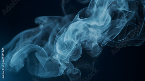 Smoke on black background. Smooth white mist wallpaper. Generative AI image.