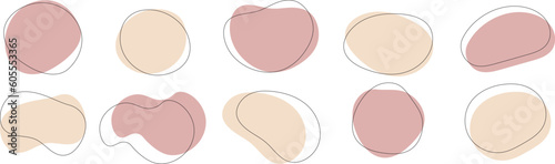 かわいい抽象的なゆるゆるフレーム　Set of cute abstract shapes.Vector loose frame.