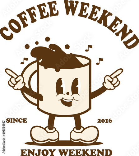 logo vector illustration coffee weekend cup