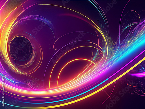 glowing spirals abstract background AI Generative 