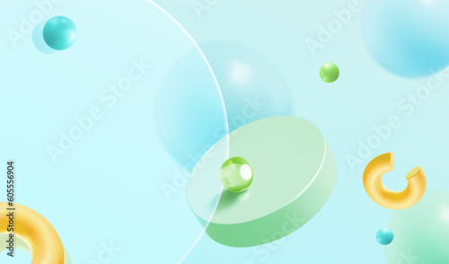 3D mint glassmorphism template