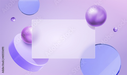 3D violet glassmorphism background