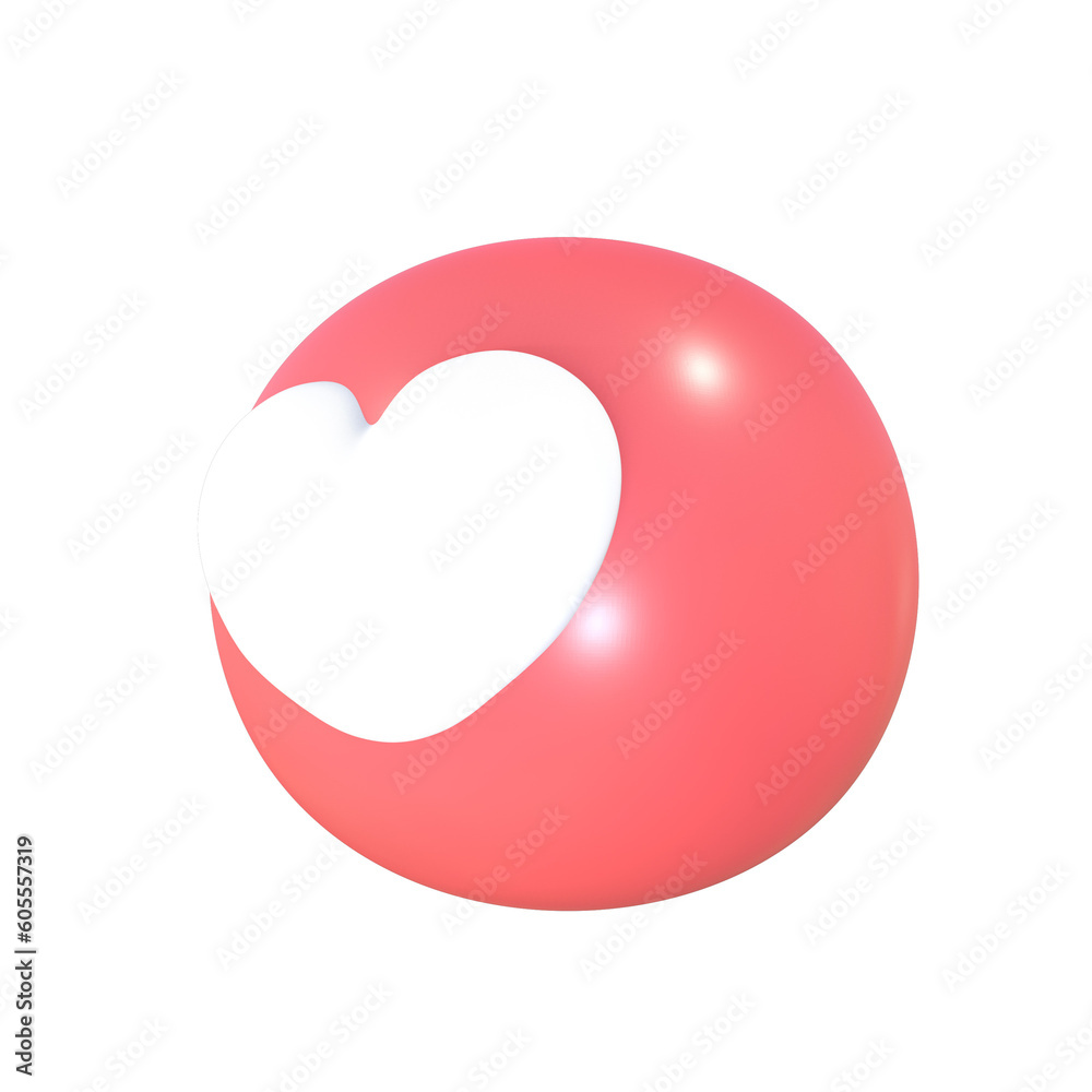 3D heart emoji icon 3D heart emoji icon