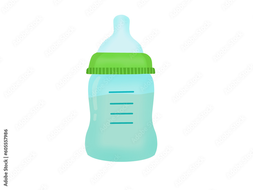 cartoon baby bottle blue baby material used to store milk liquid can be used for logo and commercial.
on a white background.