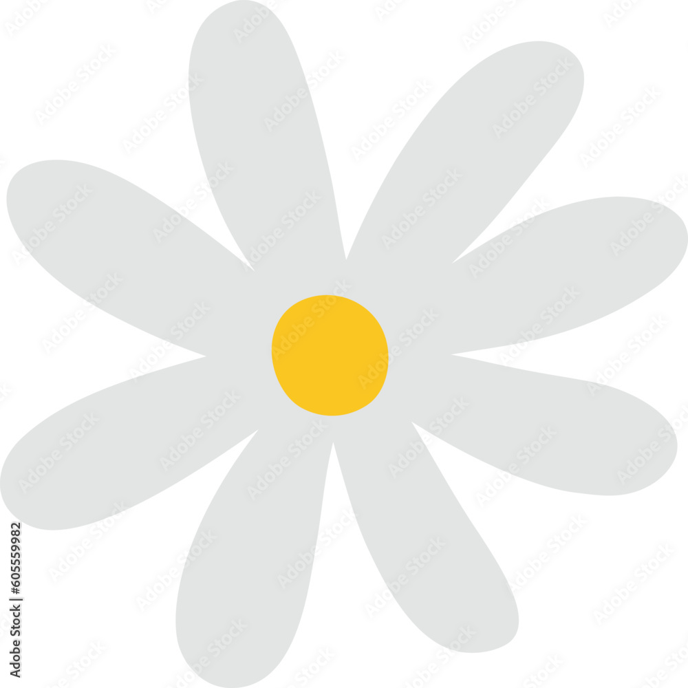 Simple illustration summer daisy flower head. Vector decorative floral element Simple illustration summer daisy flower head. Vector decorative floral element