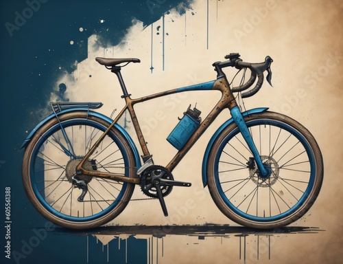 Isolated bycicle artwork creating by ai generative
