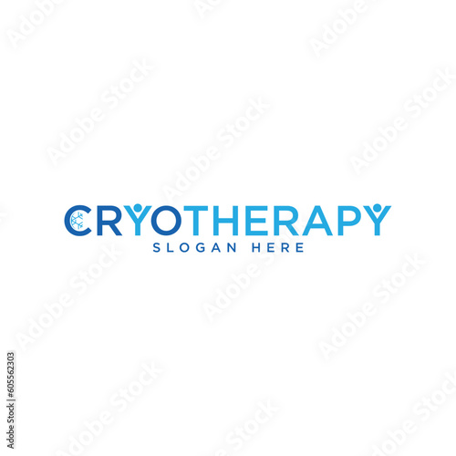 Typography letter logo design Snowflake sign for cryo therapy