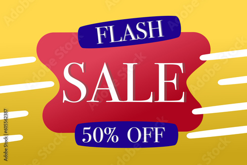 Sale Poster Up to 50% Off for Social Media, Web, Website Template Background Vector.