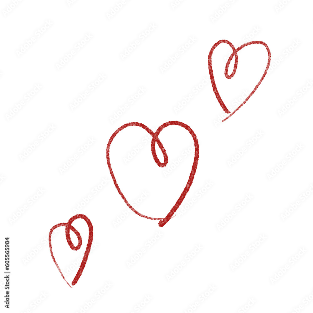  Hand drawn hearts, minimal hearts for planners.