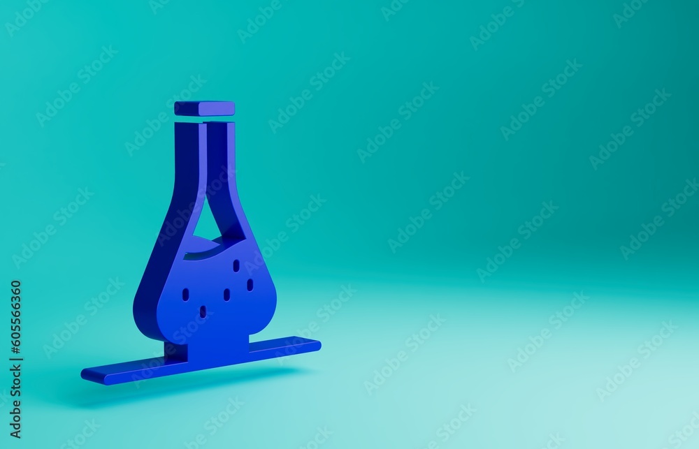 Blue Decanter for wine icon isolated on blue background. Minimalism concept. 3D render illustration Blue Decanter for wine icon isolated on blue background. Minimalism concept. 3D render illustration