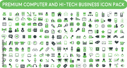 set of icons IN FLAT Design | Premium Computer Computer Accessories and Hi-Tech Business icon pack with addition Trendy Normal Routine flat 200+ icon pack.