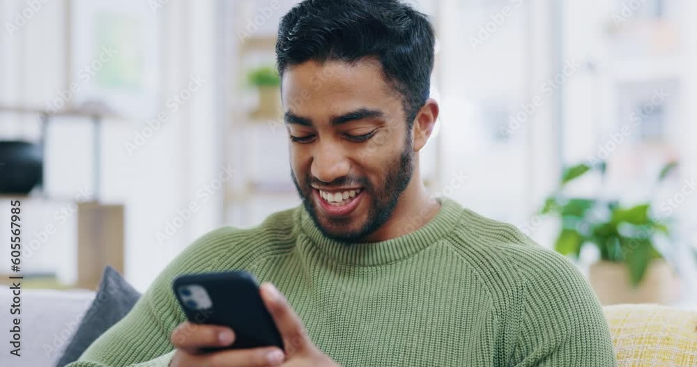 Happy man, phone and credit card for ecommerce, payment or online shopping on living room sofa at home. Male shopper with smile on mobile smartphone app for purchase, transaction or internet banking Happy man, phone and credit card for ecommerce, payment or online shopping on living room sofa at home. Male shopper with smile on mobile smartphone app for purchase, transaction or internet banking