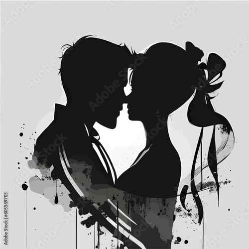 Silhouette, Couple, Heart, Love, Passion, Romance, Affection, Relationship, Embrace, Happiness