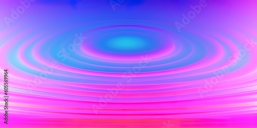 Abstract background splash with rainbow circles  glowing lights circles rippling . Generative AI.